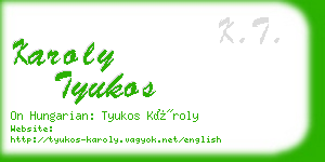 karoly tyukos business card